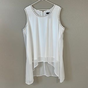 Ashley Steward Sleeveless High Low Layered Blouse